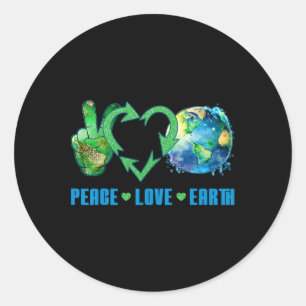 Adesivo Peace Love Earth Planet Happy 54 anos Env