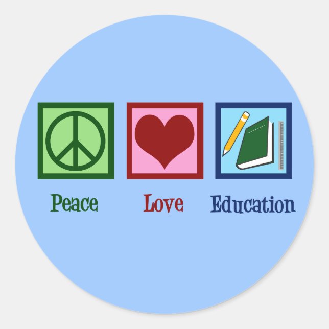 Adesivo Peace Love Education (Frente)