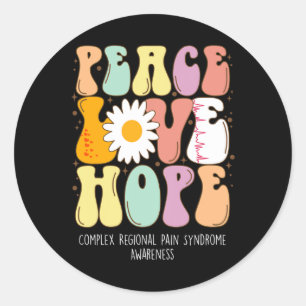 Adesivo Peace Love Esperança Complexa Síndrome Regional de