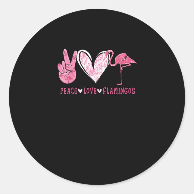 Adesivo Peace Love Flamingo | Flamingo Lover (Frente)