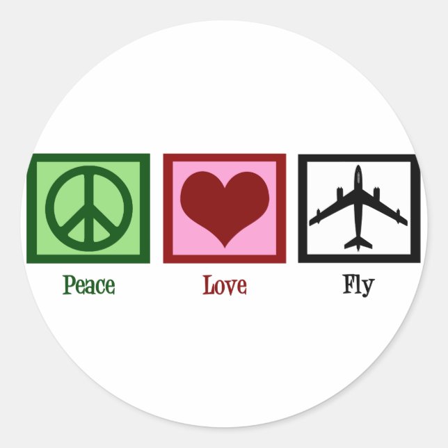 Adesivo Peace Love Fly (Frente)