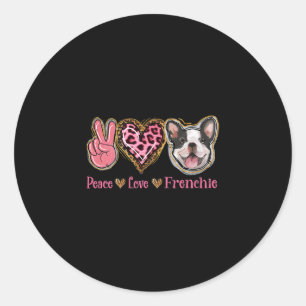 Adesivo Peace Love Frenchie Fun Dog Mãe Dia de as mães