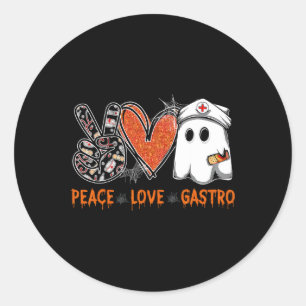 Adesivo Peace Love Gastro-Fantasma Enfermeira Gastroentero