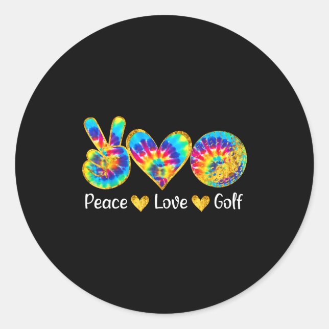 Adesivo Peace Love Golf Funny Tie Dye Golf Lovers  (Frente)