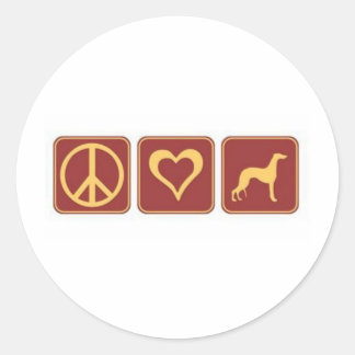 Adesivo Peace Love Greyhound