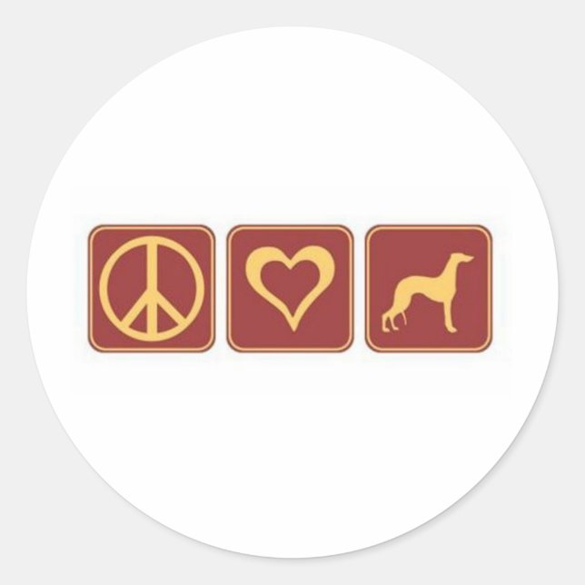 Adesivo Peace Love Greyhound (Frente)