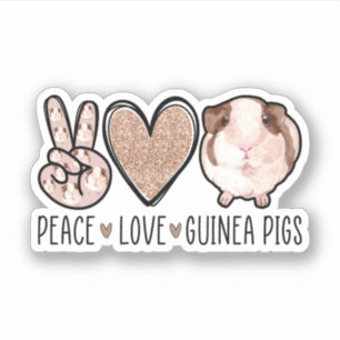 Adesivo Peace Love Guiné Pigs Lover, Guiné Pigs Mãe