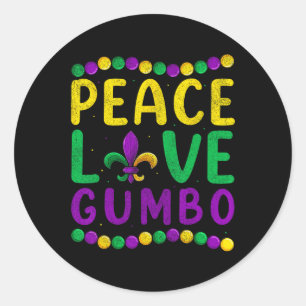 Adesivo Peace Love Gumbo Mardi Roupa