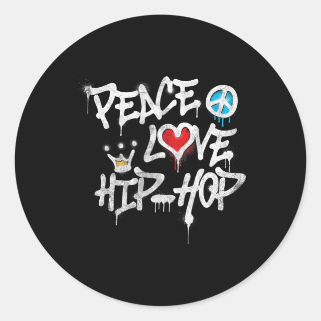 Adesivo Peace Love Hip Hop Dancing (Frente)