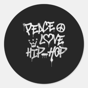 Adesivo Peace Love Hip Hop Dancing 1