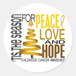 Adesivo Peace Love Hope Christmas Holiday Cancer