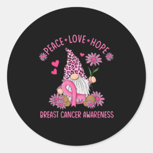 Adesivo Peace Love Hope Gnome Leopard Brewn Cancer Awaren
