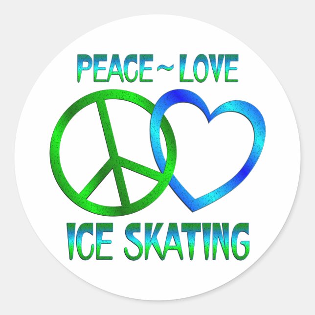 Adesivo Peace Love ICE SKATING (Frente)
