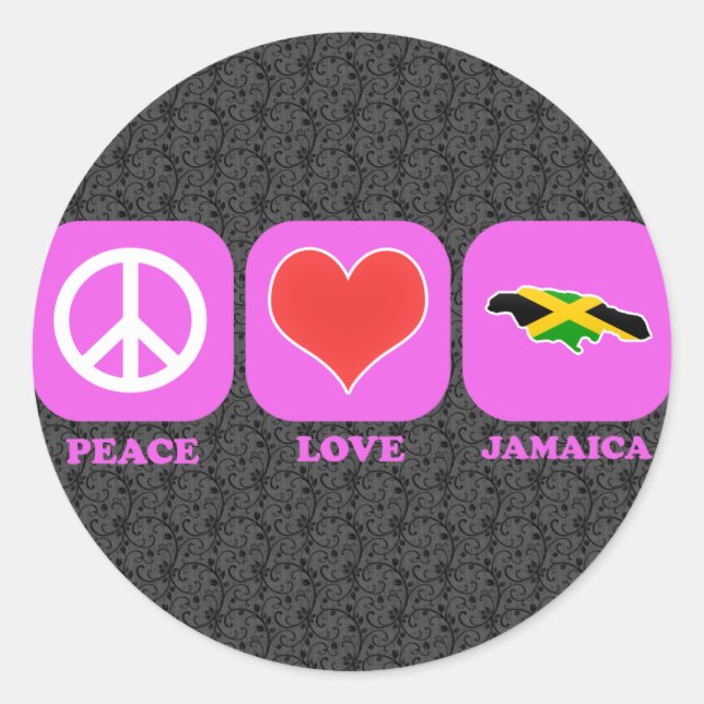 Adesivo Peace Love Jamaica (Frente)