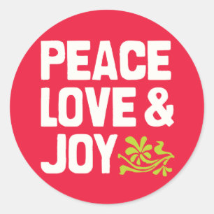 Adesivo Peace Love & Joy Stickers