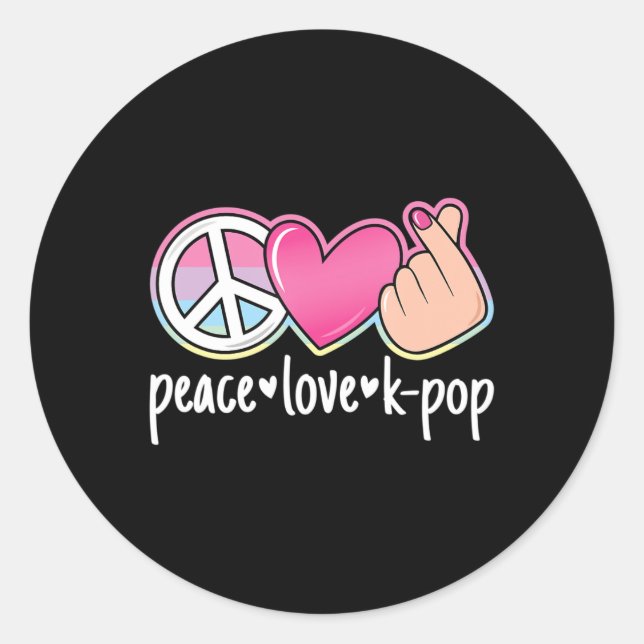 Adesivo Peace Love K-Pop Cute Music Anime Lover (Frente)