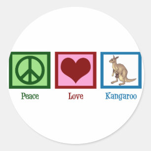 Adesivo Peace Love Kangaroo