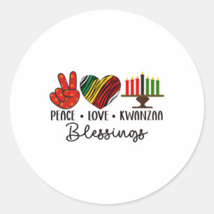 Adesivo Peace Love Kwanzaa abençoa a mania africana natalí