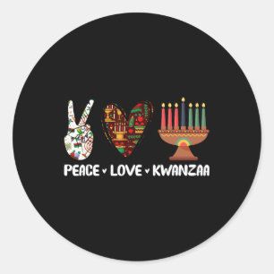 Adesivo Peace Love Kwanzaa Pajamas African Happy Kwanzaa M