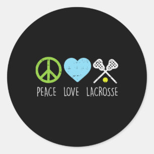 Adesivo Peace Love Lacrosse Legal Jogador de Lax Goalie Hi