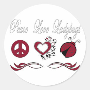 Adesivo Peace Love Ladybugs