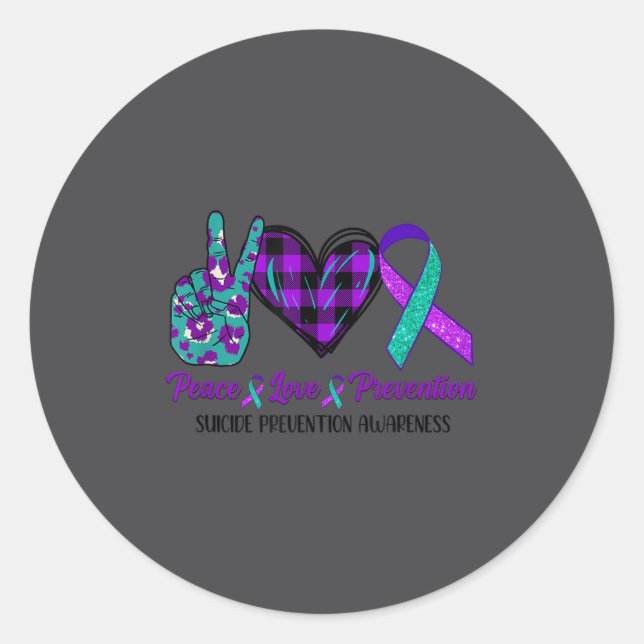 Adesivo Peace Love Life Suicide Awareness Womens Semi Colo (Frente)