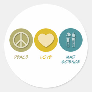 Adesivo Peace Love Mad Science
