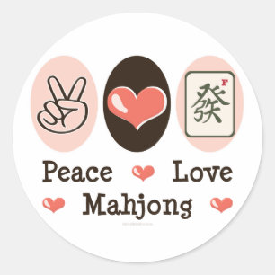 Adesivo Peace Love Mahjong Sticker