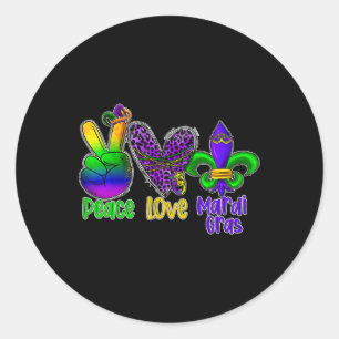 Adesivo Peace Love Mardi Gras