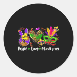 Adesivo Peace Love Mardi Gras 1