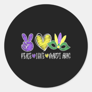 Adesivo Peace Love Mardi Gras New Orleans Louisiana Parade