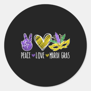 Adesivo Peace Love Mardi Gras New Orleans Louisiana Parade