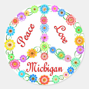 Adesivo Peace Love Michigan
