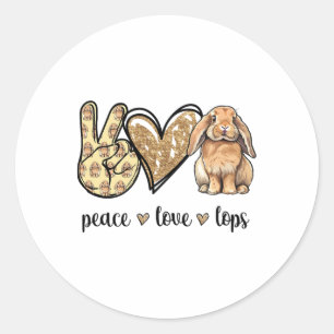 Adesivo Peace Love Mini Holland Lop Bunny Rabbit Lover