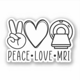 Adesivo Peace Love MRI Tech, Radiologia, tecnologia MRI