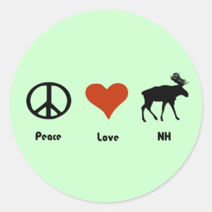 Adesivo Peace Love New Hampshire