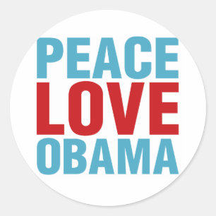 Adesivo Peace Love Obama