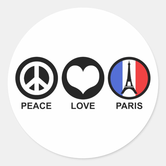 Adesivo Peace Love Paris (Frente)