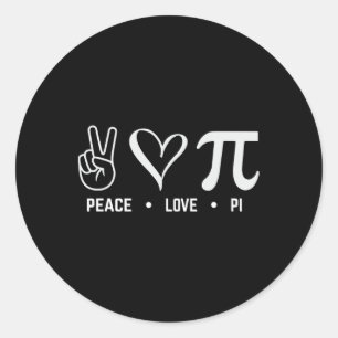 Adesivo Peace Love Pi Day Math Lover