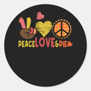 Adesivo Peace Love Pie Graças Peace Sign Turkey Hand
