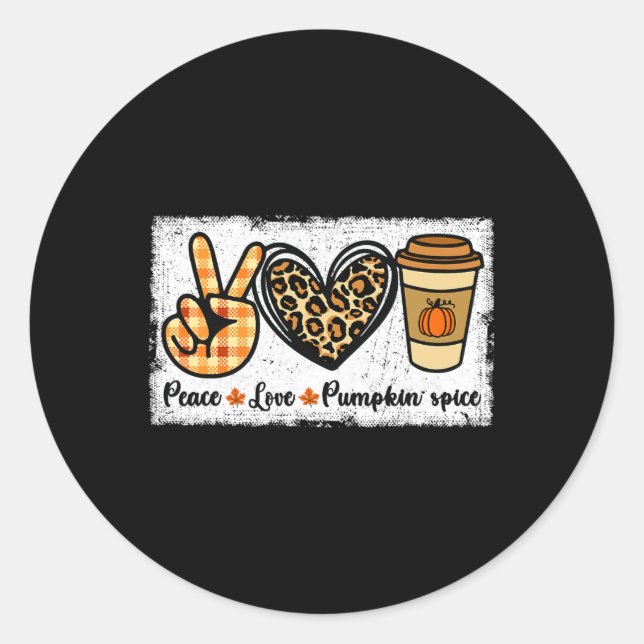 Adesivo Peace Love Pumpkin Spice (Frente)