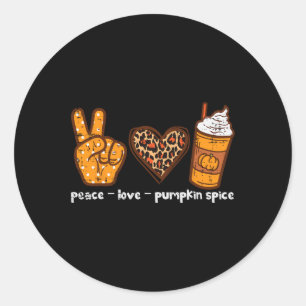 Adesivo Peace Love Pumpkin Spice Divertido Outono Fall Sea