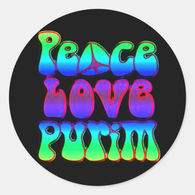 Adesivo Peace Love Purim (Frente)
