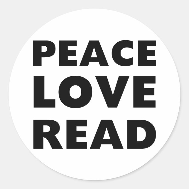 Adesivo Peace Love Read (Frente)