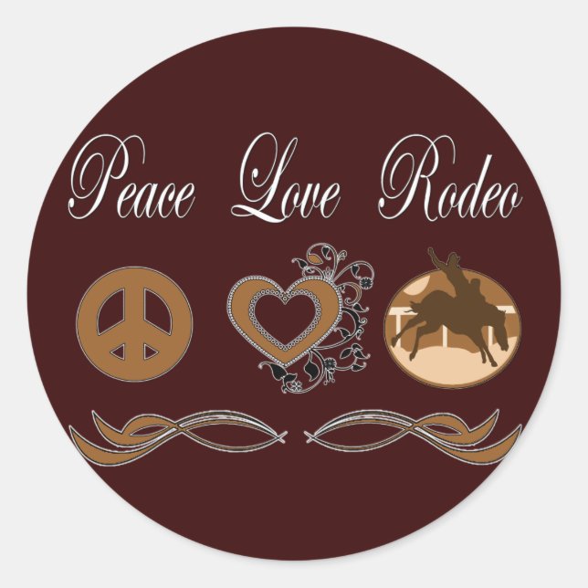 Adesivo Peace Love Rodeo (Frente)