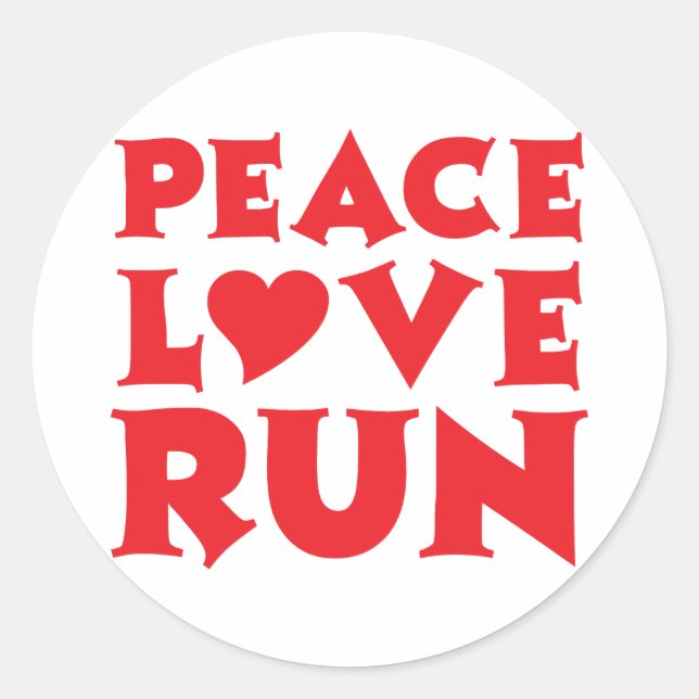 Adesivo Peace Love Run (Frente)