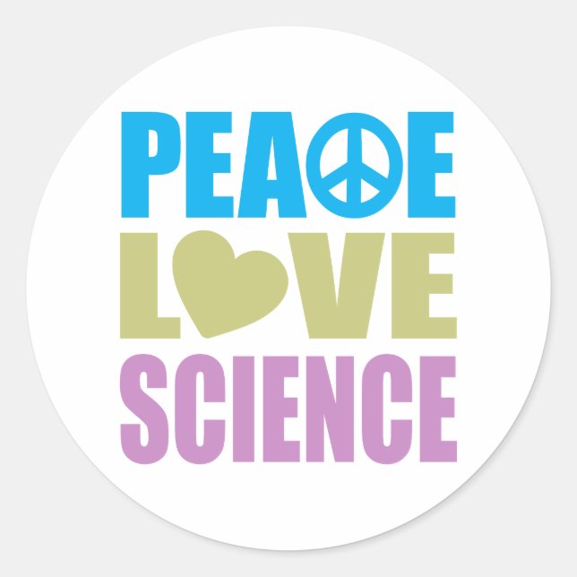 Adesivo Peace Love Science (Frente)