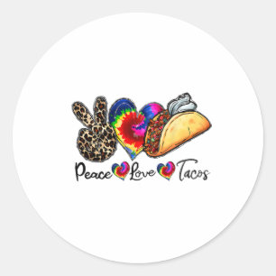 Adesivo Peace Love Tacos Cinco De Mayo Comidas Do México