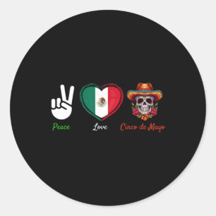 Adesivo Peace Love Tacos Cinco De Mayo Divertimento Mexica