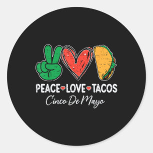 Adesivo Peace Love Tacos Cinco De Mayo, Festa Do Partido M